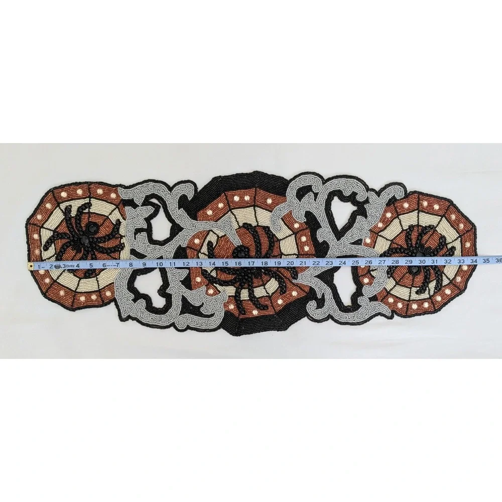 Pier 1 Imports Spider Halloween Beaded Table Runner Decor 13